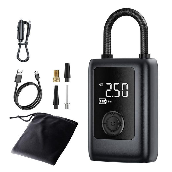 150PSI Rechargeable Electric Tire Pump with Light & LCD: for cars, bikes