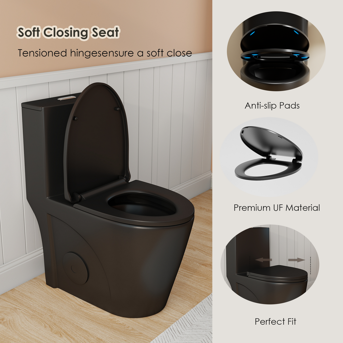 1.28/0.8 GPF Siphonic Flush One-Piece Toilet