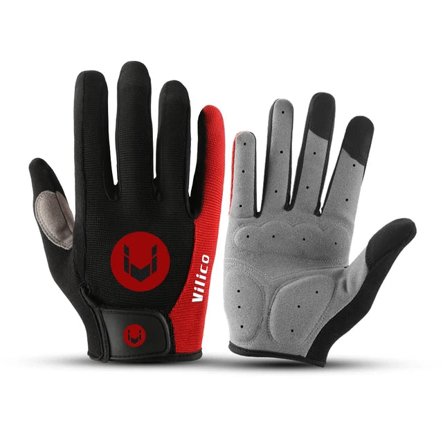 Men and women outdoor cycling windproof and cold proof motorcycle electric bike full finger touch screen anti slip gloves
