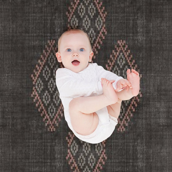 Kilim in Black And Pink Lightweight Throw Blanket