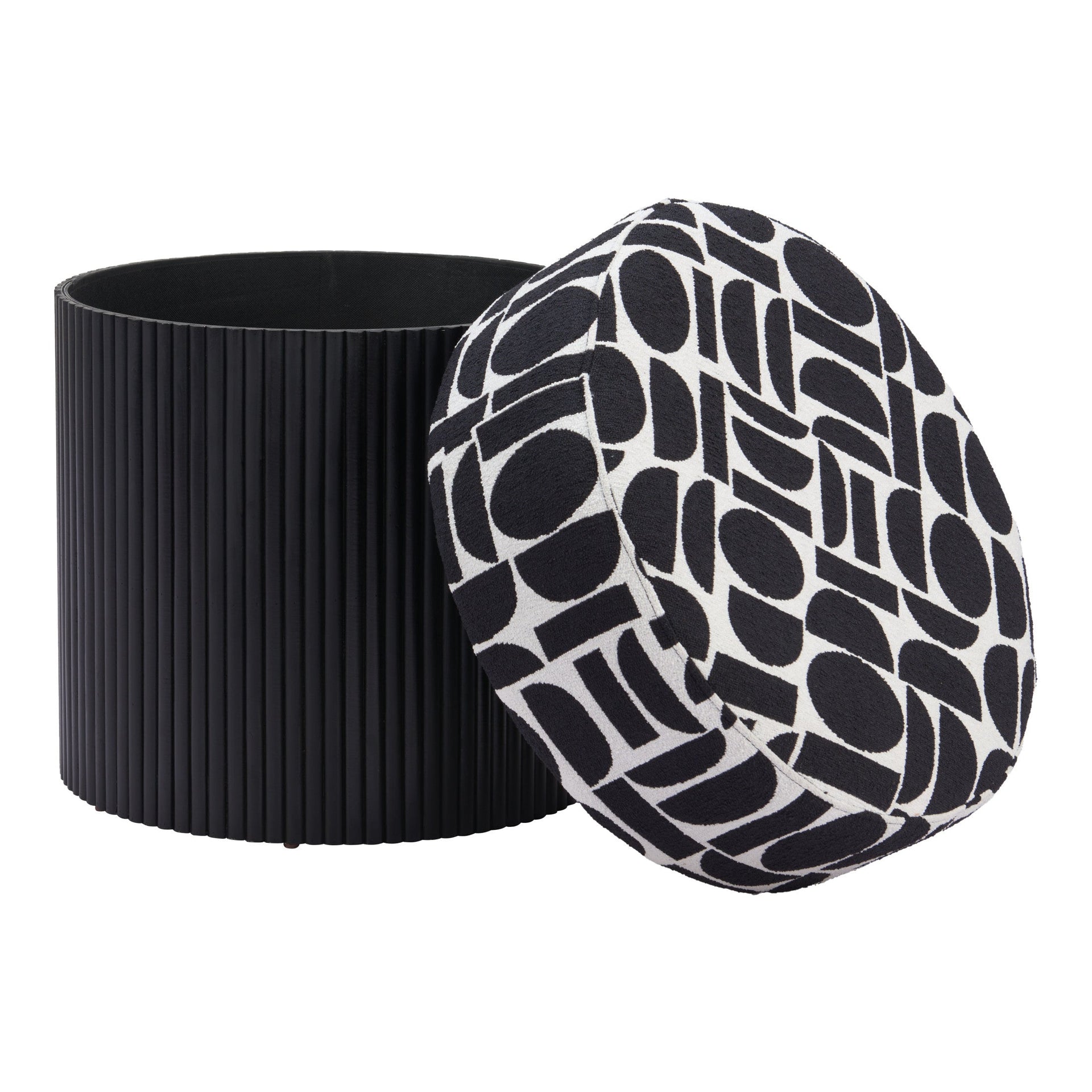 Boto Storage Ottoman Black & White