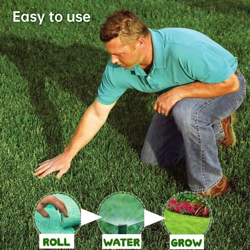 Degradable lawn seedling mat (10×0.7ft) for playgrounds, flower beds, greenhouse landscapes.