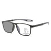 Ultralight Outdoor Photochromic Reading Glasses Fashion Trend Color Changing Progressive Multifocal Eyeglasses Finished Eyewear - Black  gray / Plano lens without degree