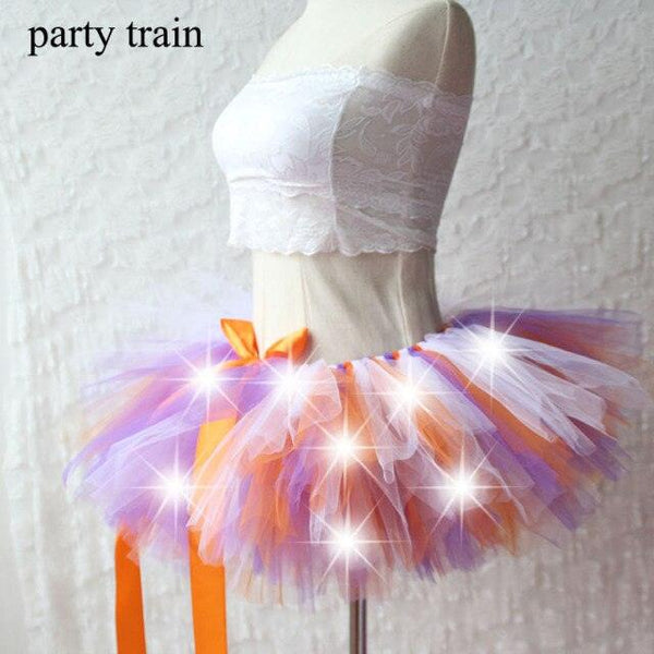 Arrival Women Tulle Tutu Skirt Sexy Mini Fancy Adult Petticoat Fluffy Yarn Ballet Dance Halloween Led Light Up