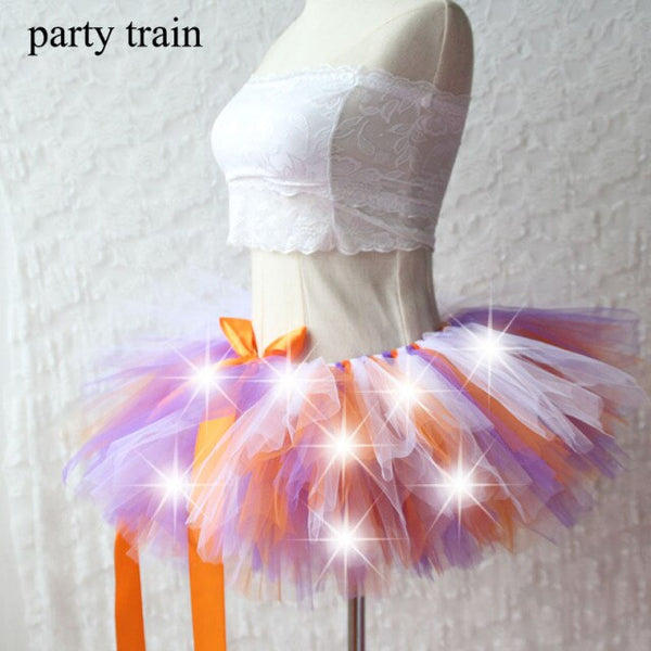 Arrival Women Tulle Tutu Skirt Sexy Mini Fancy Adult Petticoat Fluffy Yarn Ballet Dance Halloween Led Light Up