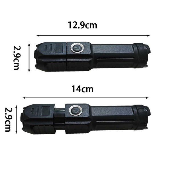New Telescopic Zoom Glare Flashlight USB Charging Compact Portable Spotlight Long-Range Floodlight Outdoor Lighting