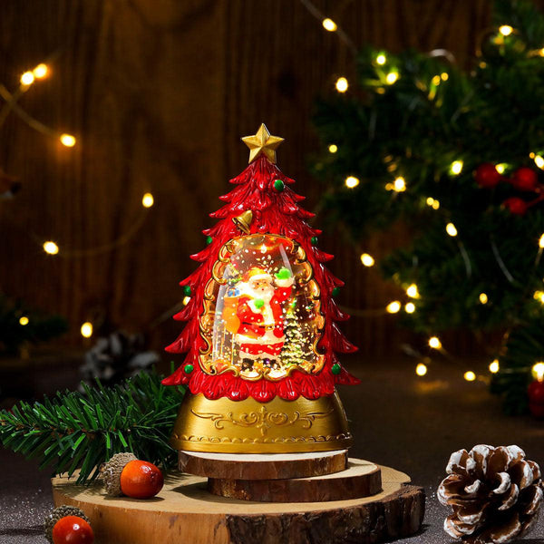 Christmas gifts, painted Christmas trees, glowing candles, oil lamps, children's small gifts, wind lamps, bar table decorations, ornaments