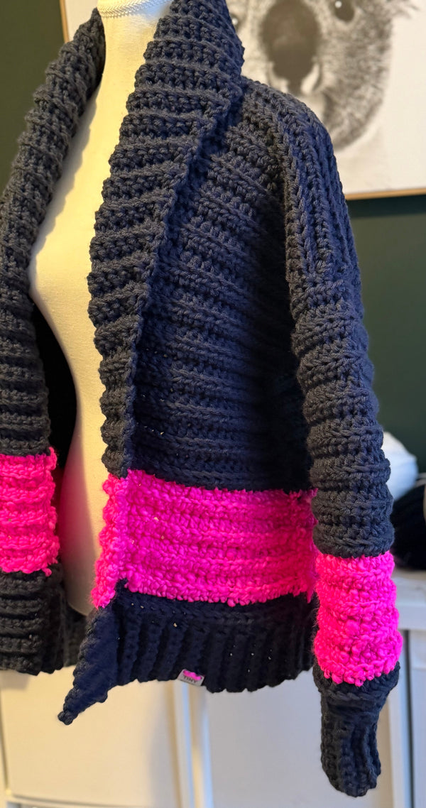 The Resolution Cardigan- Blue & Pink Tiny Fire