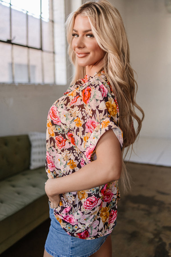 Rhea Floral Crew Neck Blouse