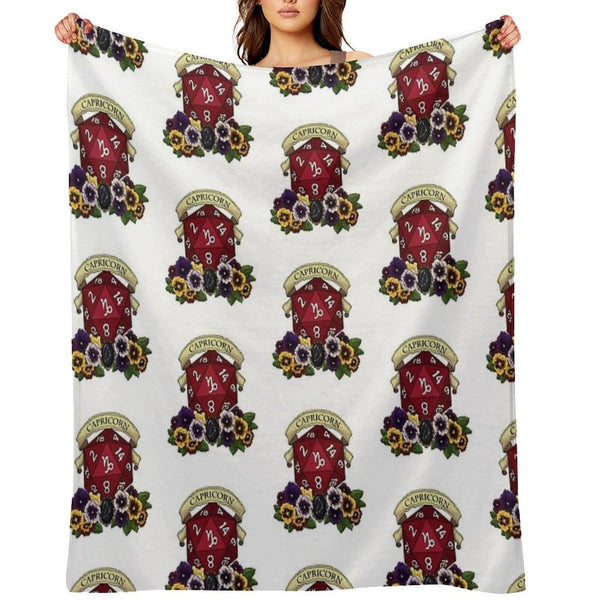 Dice Capricorn Throw Blanket