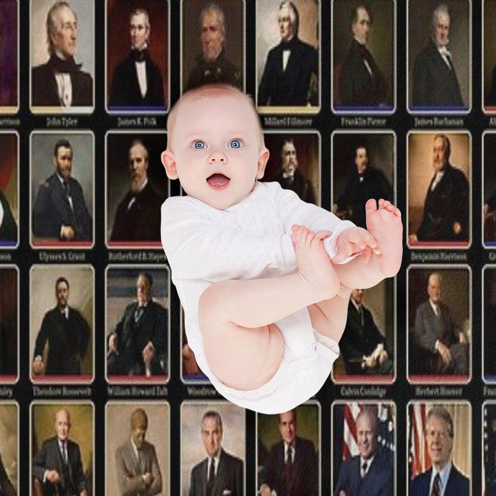 47 Presidents of The United States List (Updated - Including Trump) Throw Blanket