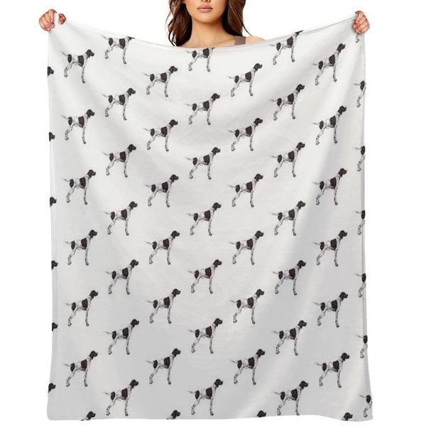 English Pointer Dog Breed Show Stack Stand Plush Throw Blanket