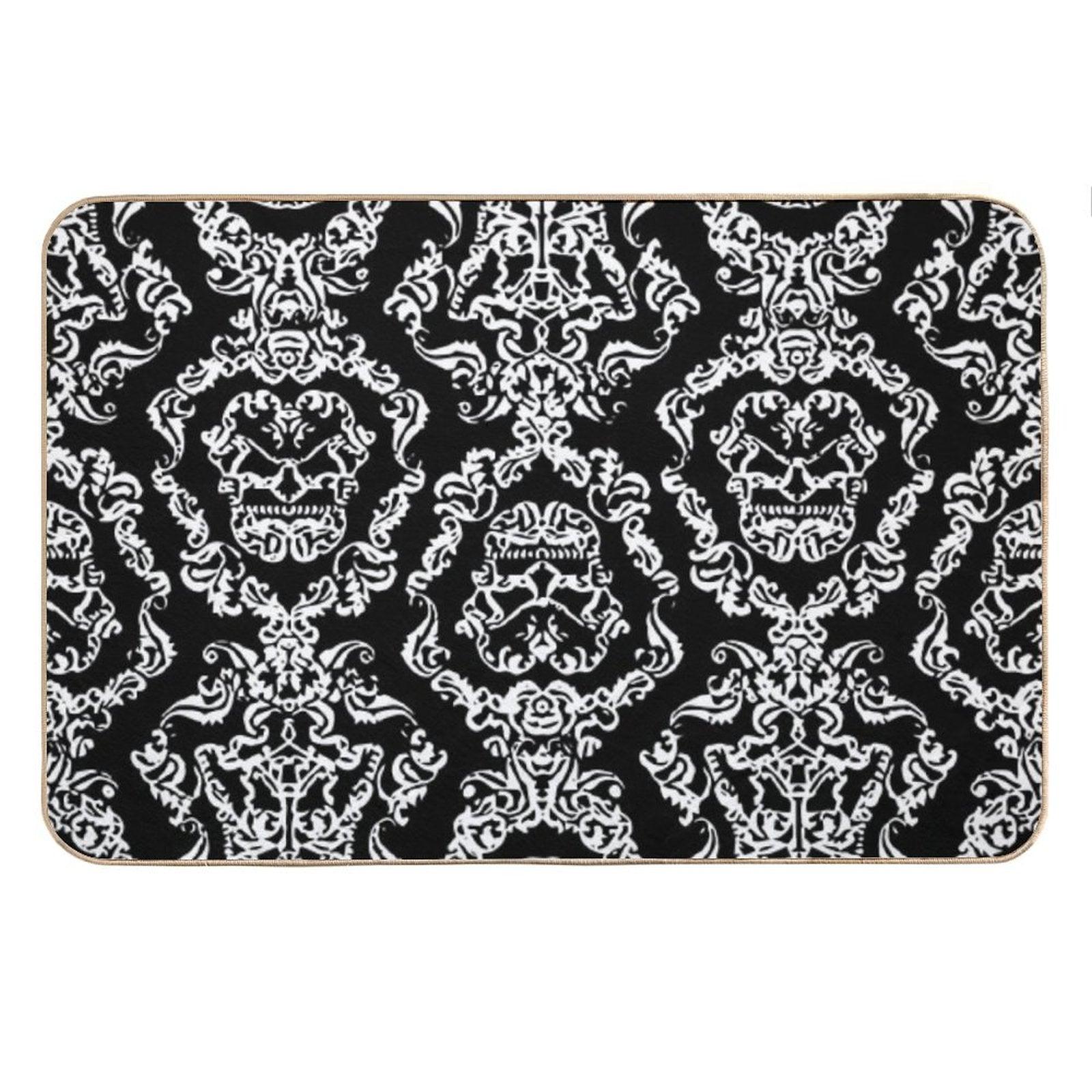 Imperial Mural Black Bath Mat