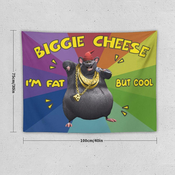 Funny Big Cheese I Am Fat But Cool Tapestry