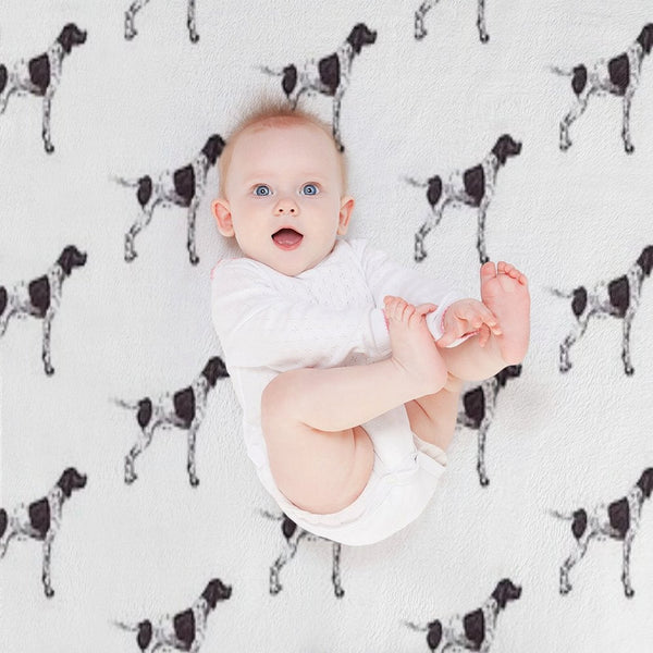 English Pointer Dog Breed Show Stack Stand Plush Throw Blanket