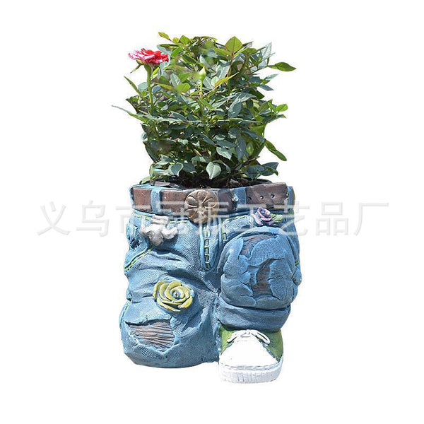 Garden Art Jeans Garden Decoration Ornaments Flower pot resin artifact Garden design planting decoration