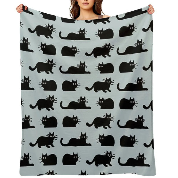 Black Cat Throw Blanket