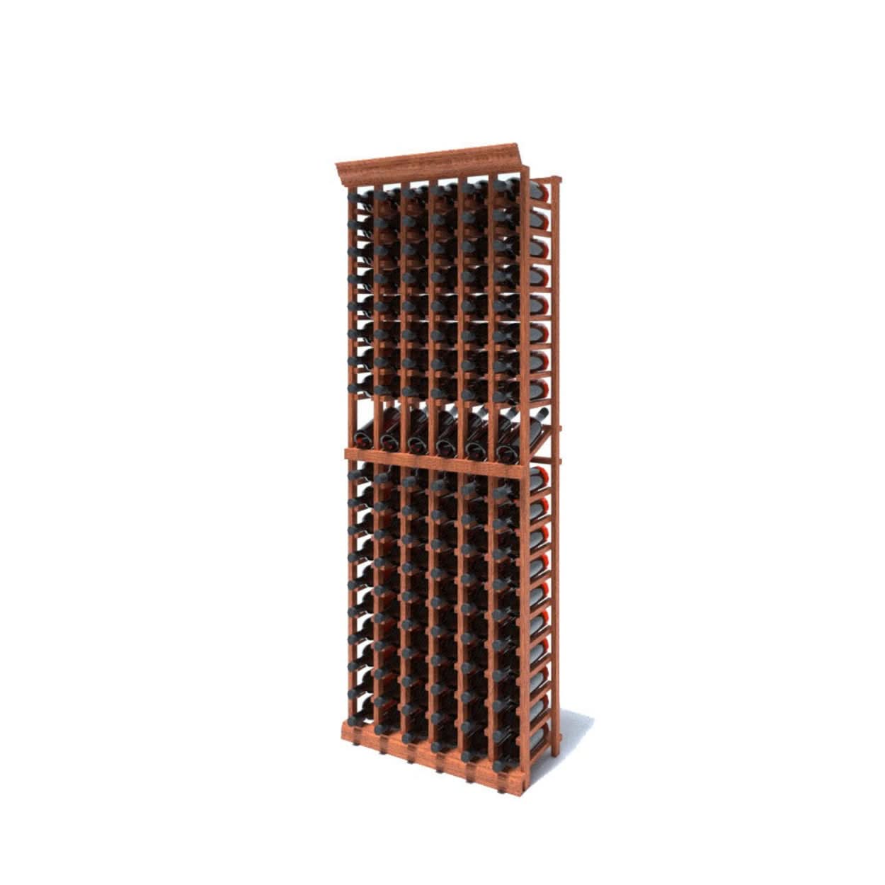 Multi Column Wine Racking System Customizable Bottle Storage with Presentation Row Display Holds 114 Bottles
