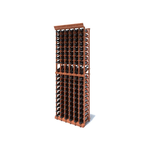 Multi Column Wine Racking System Customizable Bottle Storage with Presentation Row Display Holds 114 Bottles