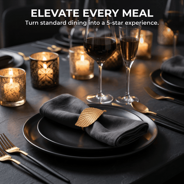 Gold Leaf Napkin Rings – Luxe Petal