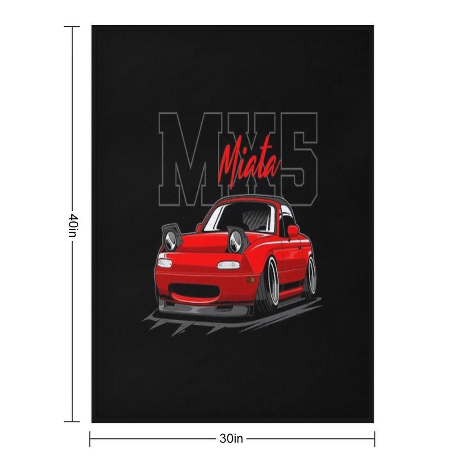 Red Miata Jdm Car Throw Blanket