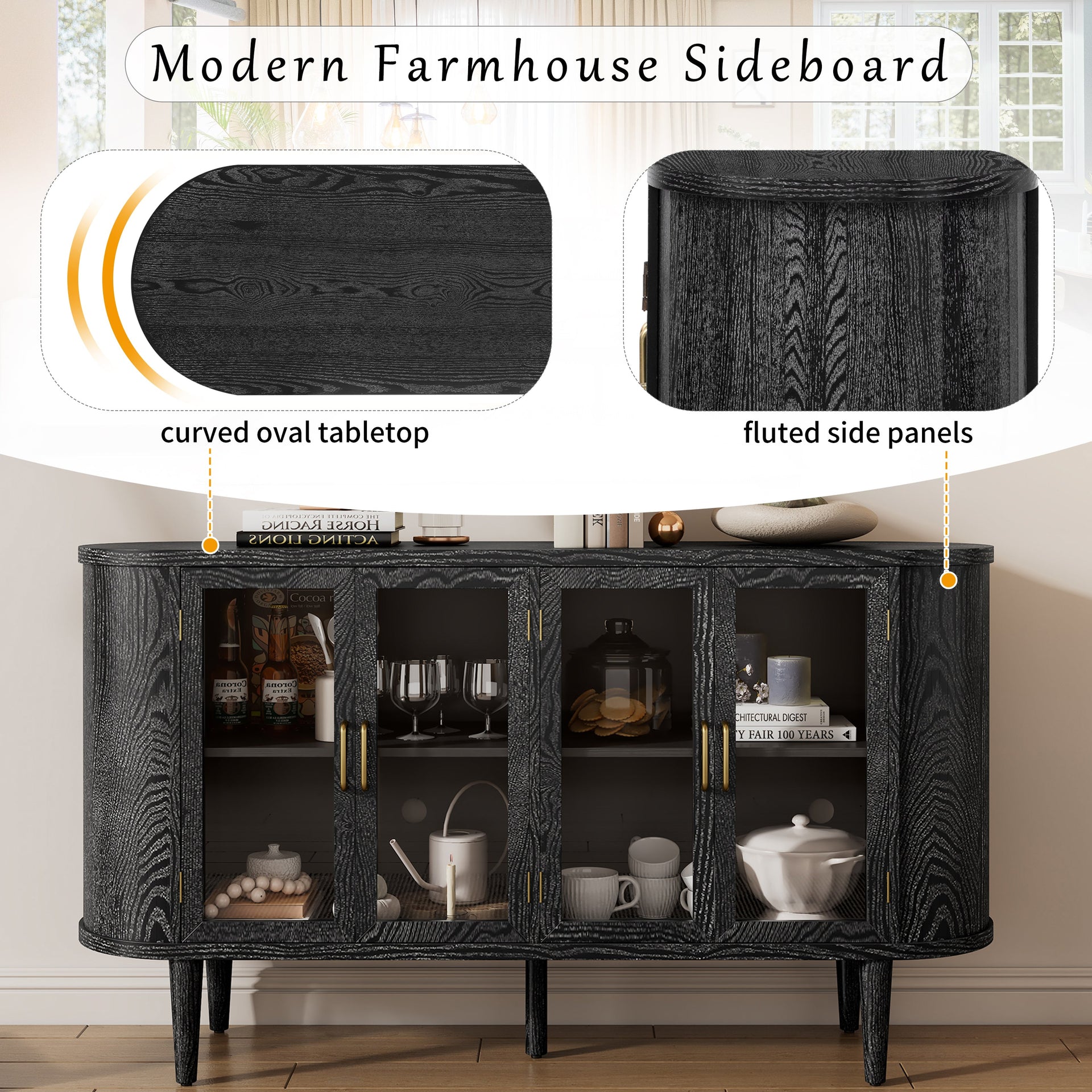 Farmhouse Sideboard Cabinet with Storage BLAKHOM