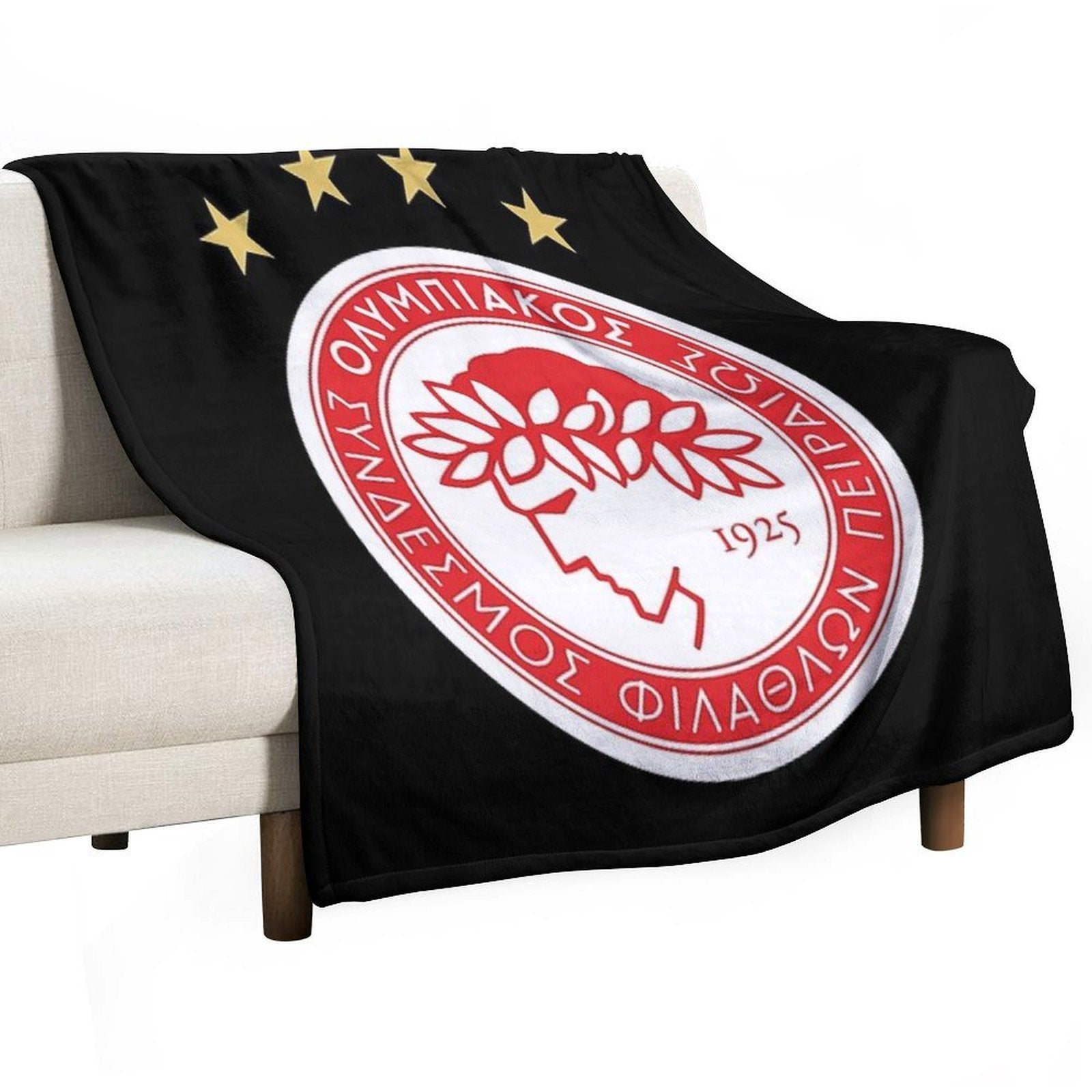 Vintage Best Champions Olympiacos FC Logo Essential Shrink-resistant Throw Blanket