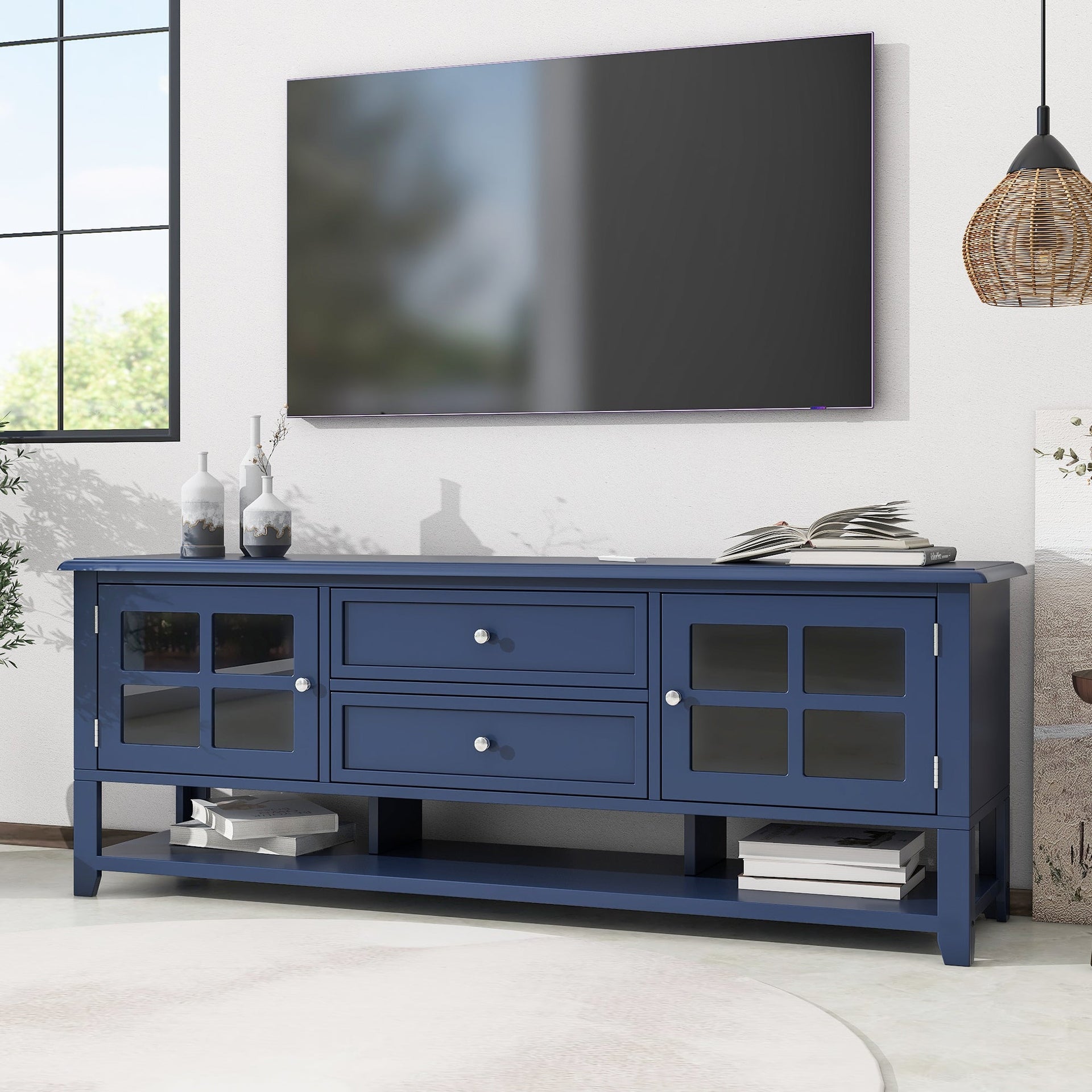 TV Stand Entertainment Center with Multifunctional Storage and Modern Design