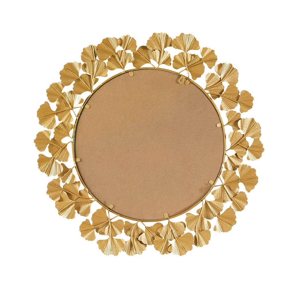 Eden Gingko Leaf Round Wall Mirror 30.5” Martha Stewart