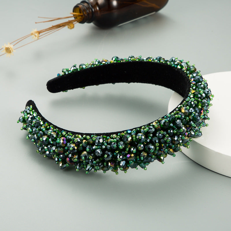 Ins New Baroque Hand-Sewn Stellalou Headband Full Of Crystal Headband