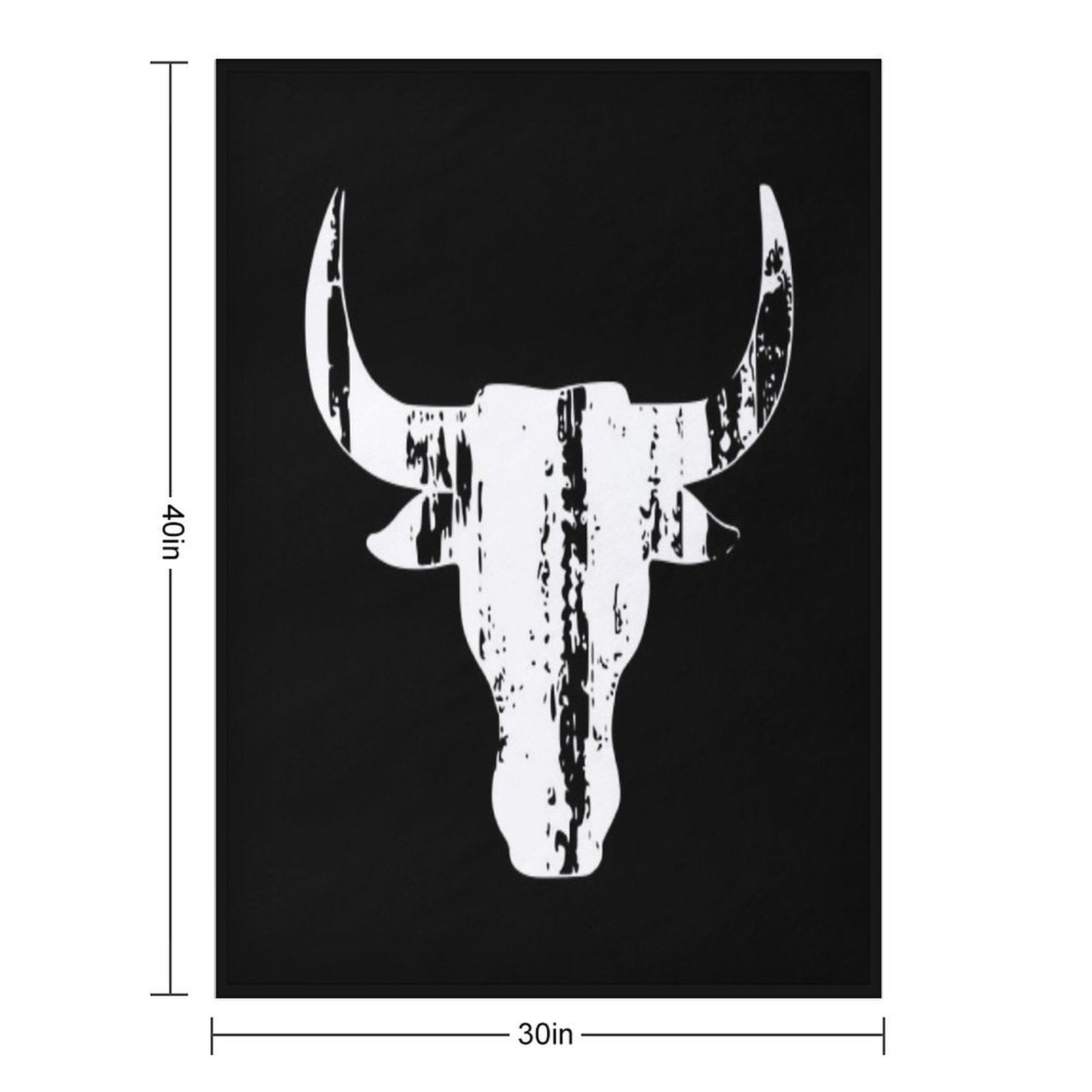 Bull Head Horns Vintage Gift-ready Throw Blanket