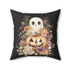 Microsuede Cushion / Halloween Art / Cottagecore Ghosts - Dark /