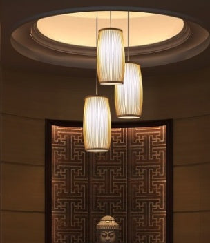 Southeast Asia bamboo plait hall staircase decoration lamp Decorbites