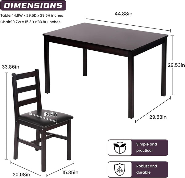 Brown Premium Five Piece Dining Table Set Apartment
