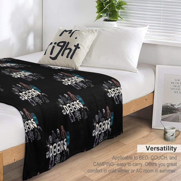 Christmas Gift. Roblox, Doors, Videogame, Monsters Throw Blanket