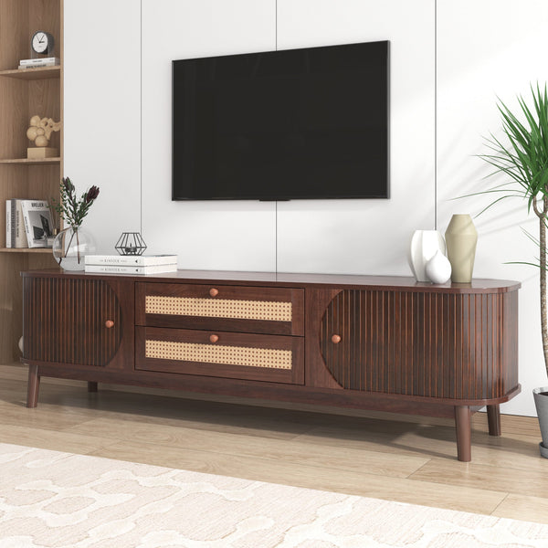 Modern Farmhouse Rattan TV Stand BLAKHOM