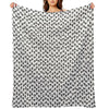 Forget Me Nots - Black on White Multi-functional Throw Blanket
