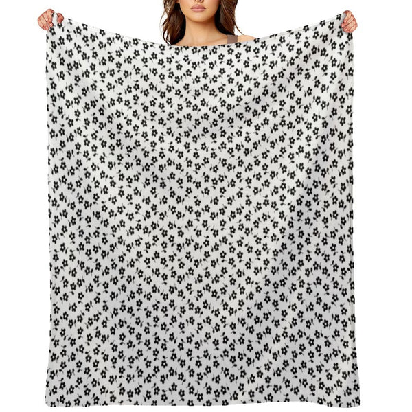 Forget Me Nots - Black on White Multi-functional Throw Blanket