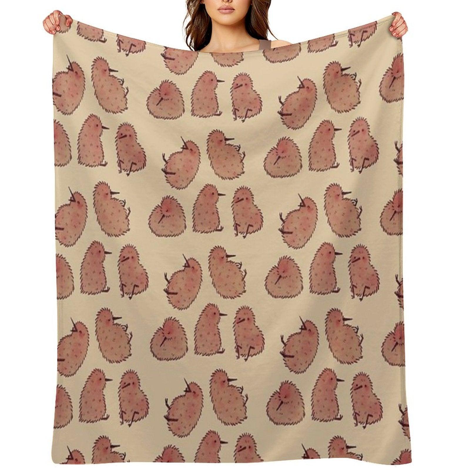 Cute Kiwi Birds Throw Blanket
