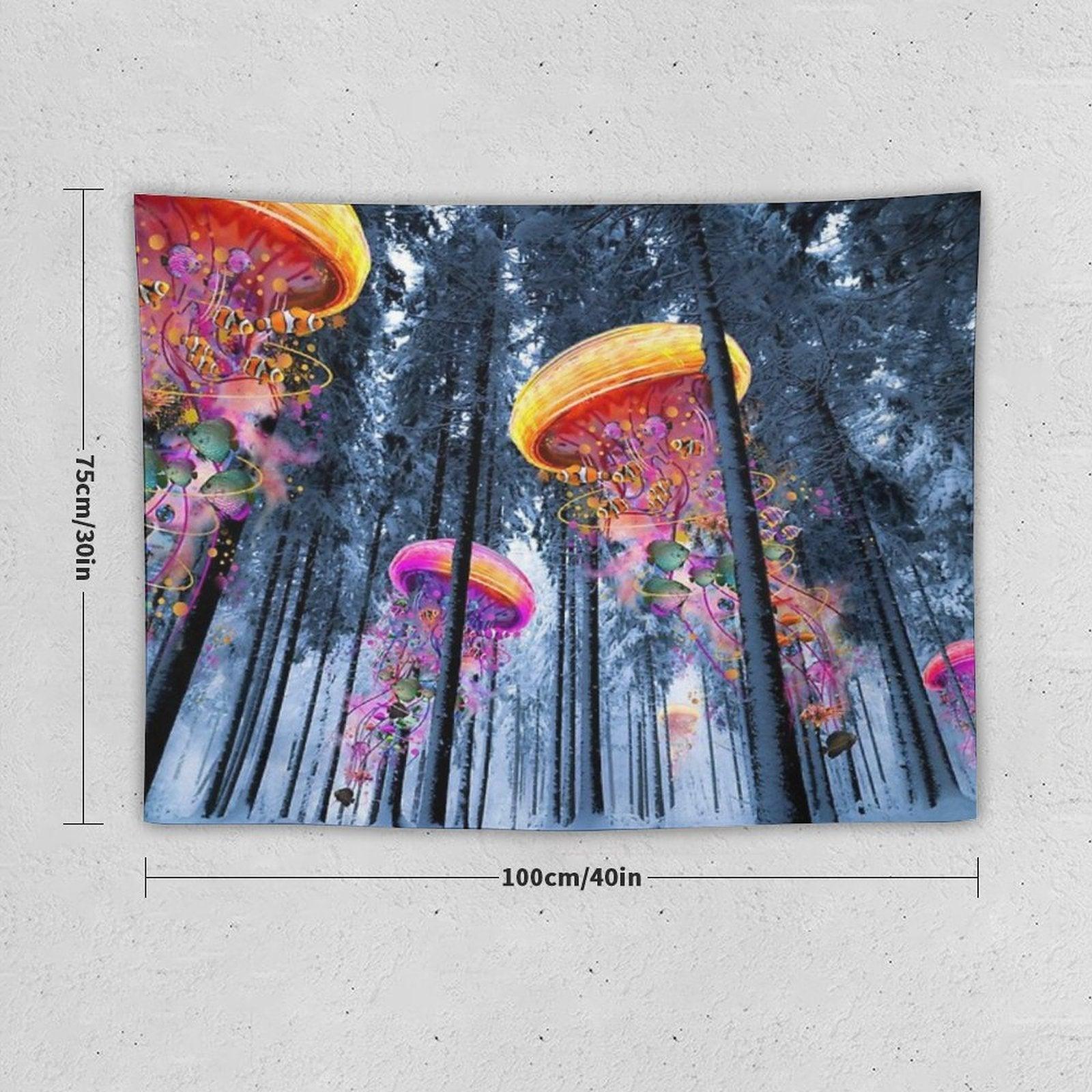 New Winter Forest of Electric Jellyfish Worlds Tapestry