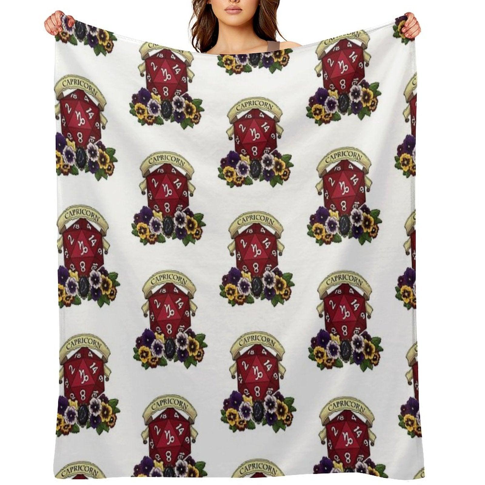 Dice Capricorn Throw Blanket