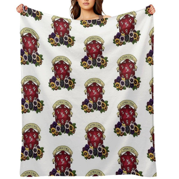 Dice Capricorn Throw Blanket