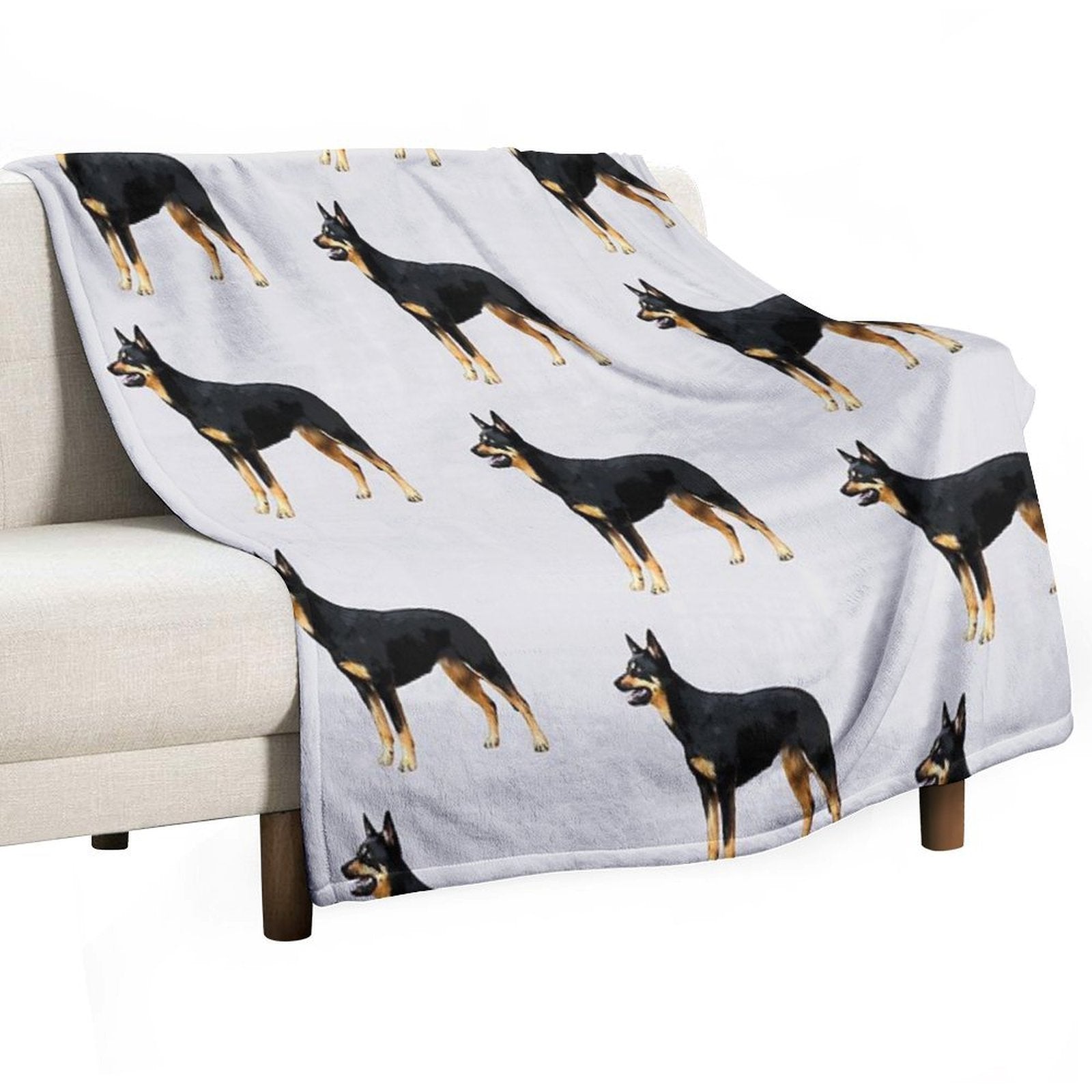 Kelpie- Australian Black And Tan Kelpie Durable Throw Blanket