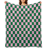 Cotton Candy Pink And Cadmium Green Checkerboard Premium Throw Blanket