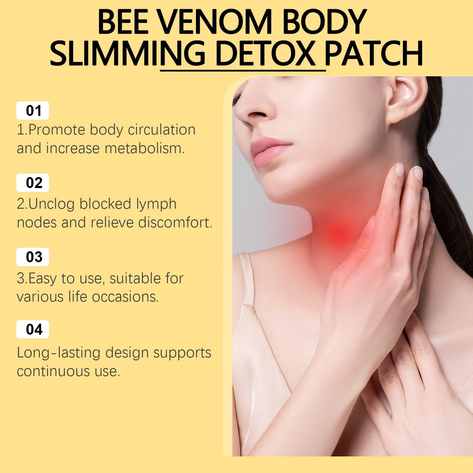 Toxic Bee Lymph Slimming Detox Patch Lymphothyroid Care Health Care Bee Venom Slimming Slimming Detox Patch