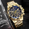 Men's casual sports men's watch steel strap quartz watch large dial