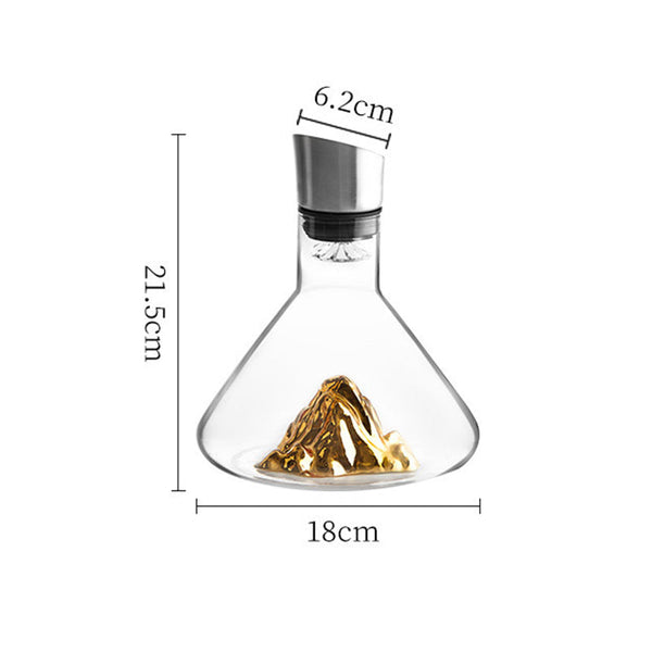 1500ML Hand - blown Crystal Wine Decanter with Built - in Aerator Pourer, ideal for red wine.