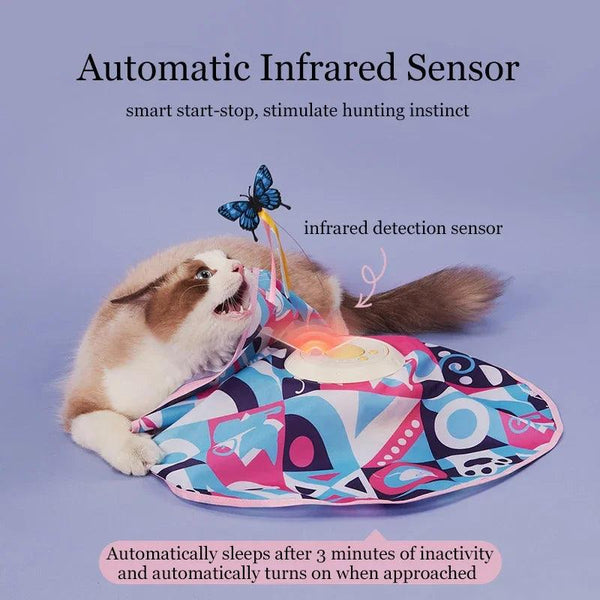 Fluttering Butterfly Cat Toys Interactive Cat Sticks Pet Kitten Can't Resist Mystery Motion Concealed Game Toy Automatic Teasing