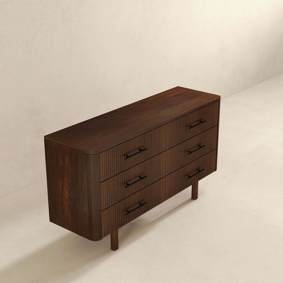Logan Mid Century Modern Walnut Dresser
