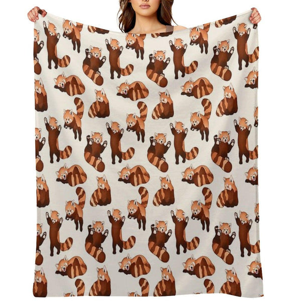 Red Panda Pattern Throw Blanket
